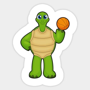 Turtle as Basketball player with Basketball Sticker